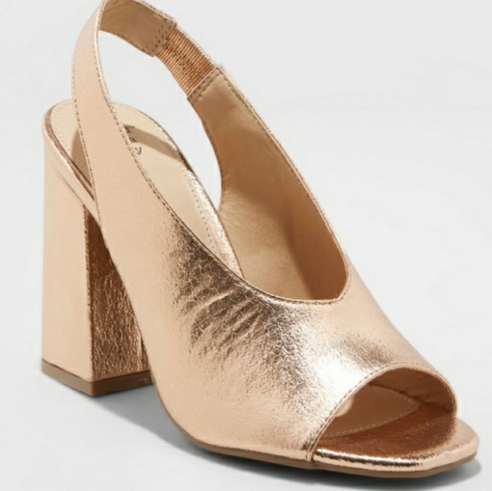 Anew Day Rose Gold Peep Toe Shoes